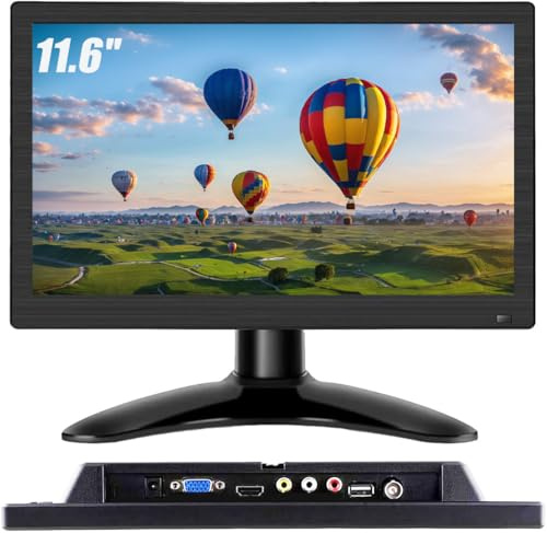 Monitor LED portátil 11,6 IPS HD 1920 x 1080 p, plug & play con VGA/BNC/HDMI/AV/USB/DC, entrada para PS3/PS4, Xbox One, PC, Raspberry Pi, cámara de seguridad