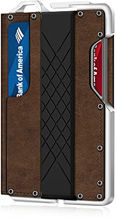 MURADIN Schlanker RFID-blockierender Metall-Kartenhalter, Taktische minimalistische Brieftasche für Männer, Elegante Bifold Herren-Geldbörse mit Geldclip