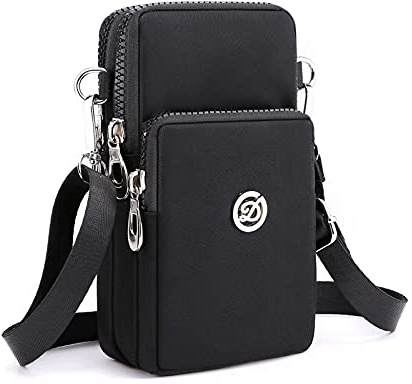 Women Moblie Phones Crossbody Bag Armband Shoulder Pouch for Samsung Galaxy S24 S23 Ultra S21 Ultra S21+ S20 FE S20 Ultra A14 A05s A15 A12 A35 A16 A54 A34 OnePlus 11 10 Pro (Black)