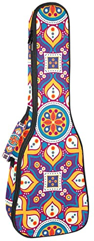 Ukulele väska mandala sömlöst mönster ukulele fodral för Sopran Tenor konsert 23 tum 10 mm tjock mjuk vadderad justerbara remmar spelväska