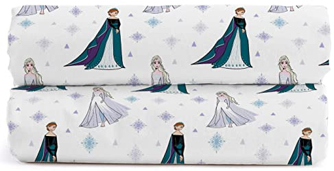 Jay Franco Disney Die Eiskönigin Rollenspiel Spannbettlaken aus 100 % Baumwolle, Doppelbett, 2 Stück
