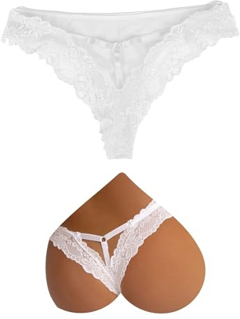 ohyeahlady Women's Sexy Thongs Lace Cheeky Panties Underwear S-3XL | Stretchy Adjustable, T Back, French Knickers, Milk Silk, Plus Size, Soft Cotton Crotch, Tangas