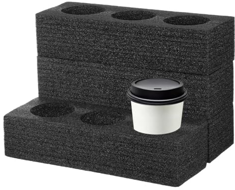 YARNOW 4 Pack Cup Holders Pearl Cotton Foam Drink Carrier Tray for Milk Tea Coffee and Smoothies Portable Takeout Cup Tray for Camping Travel Office and Beverage Packing