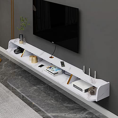 KOWJIFH Armadietto da Parete Supporti TV Mobile TV sospeso Mensola a Muro Scaffali galleggianti Scaffale Porta TV Console multimediale TV Box TV Set Top Box Scaffale Porta Merci Libreria