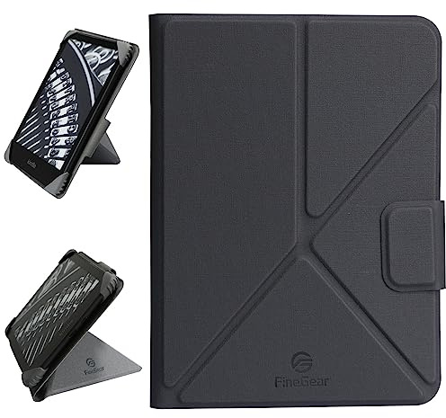 FineGear Fodral för 7 tum Kindle Colorsoft Signature Edition 2024/7 tum Paperwhite 2024/6,8 tum Paperwhite 2021, landskaps- och porträttläge – svart