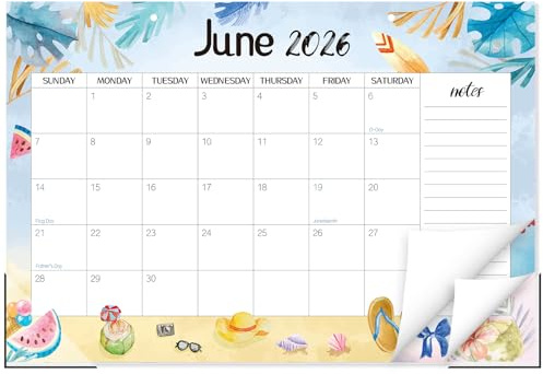 Guasslee Desk Calendar 2026-2027, School Year Calendar 2026, 19-Month Desk/Wall Calendar, 2026 Jun - 2027 Dec, 17 X 11.5 Monthly Planner With Corner Protectors, Thick Paper For Home Office