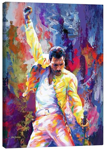 Posterlounge Freddie Mercury Pop Art Porträt Leinwandbild von Leon Devenice 30 x 40 cm Bunt Wandbilder Wanddeko