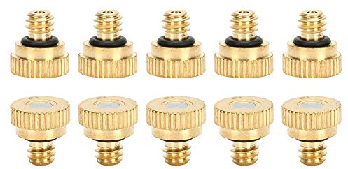 WPKD BLUEIY Boquilla de Nebulización de Latón,10Pcs 0,2 mm Boquillas de Latón para Nebulización,para Paisajismo,Refrigeración y Humidificación