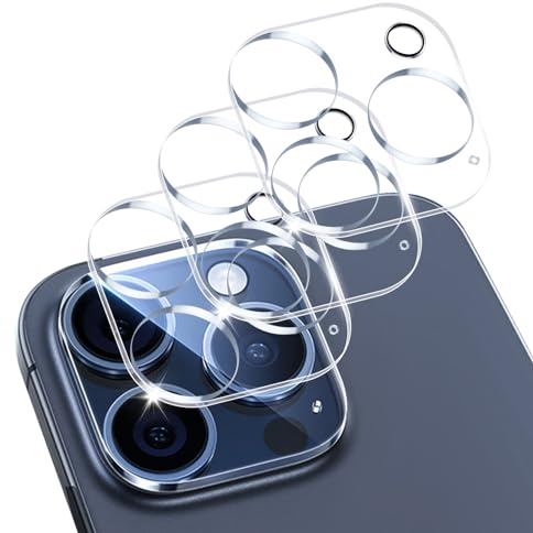 3 Pièces Caméra Arrière Protecteur Compatible avec iPhone 15 Pro/15 Pro Max, Ultra Résistant aux Rayures et Chocs Installation Facile Compatibilité Parfaite avec les Coques Protection Camera Ultra HD