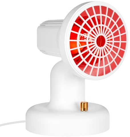 Cozion in-frared Heating Lamp 150W, Adjustable Red Light Lamp with Stepless Knob Temperature Control, Cosy Warming Light for Home Office Bedroom, Stable Desktop Red Light Lamp, UK Plug