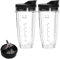 2 Pièces Gobelets de Rechange pour Ninja Mixeur, 24 oz Gobelet de Rechange Compatible avec les Mélangeurs BL480 BL640 BL642 NN100A BL2012, pour Ninja Blender Gobelet Smoothie Accessories
