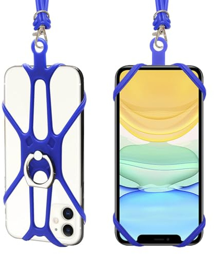 Kinizuxi 2 Pack Crossbody Phone Lanyard with Adjustable Neck Strap and Mobile Phone Ring Grip, Universal Smartphone Strap for iPhone Lanyard Around The Neck Compatible with Most Smartphones