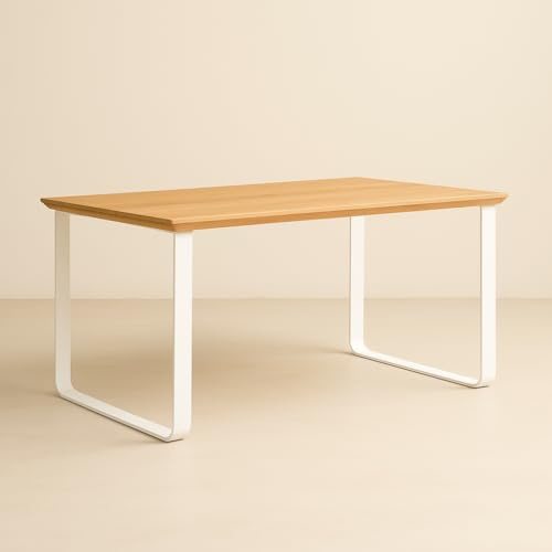 mina concept Tischkufen Flachstahl gebogen – Weiß – Gestell U Form – Breite 70 cm, Höhe 72 cm Profil 80 x 8 mm – 2 Stück – U F 8008 W