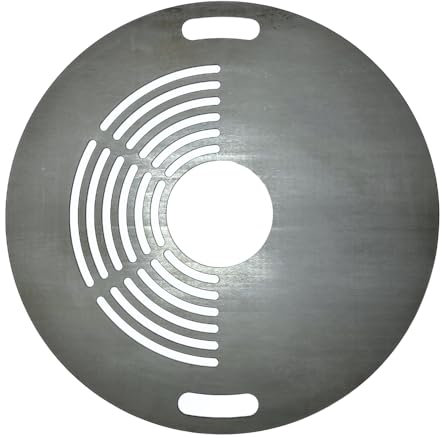 Plaque de cuisson de 80 cm avec grille de cuisson intégrée - Fabriquée en Allemagne - Plaque de cuisson plancha - Plaque de cuisson pour tonneau de 200 l
