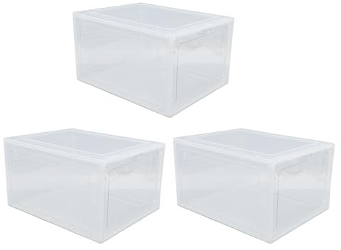 Skoförvaringsarrangör, Skobox med Sidoöppning, Rymdbesparing för Skor (3 -förpackning)
