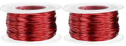 QUARKZMAN 2 Stück 20 Gauge Basteldraht Aluminiumdraht 0,8mm x 30m (D x L) Flexibler Biegsamer Aludrahter Metall Schmuckdraht Blumendraht für Schmuckherstellung Modellieren Basteln DIY, Rot