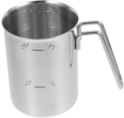 OUNONA Taza Medidora De Acero Inoxidable Para Arroz 500ml 200g Con Escala Precisa Utensilio De Cocina Compacto Para Familias Pequeñas y Cocción Al Vapor