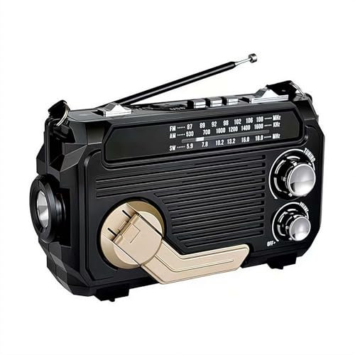 Radio a manovella di ricarica solare, radio portatile FM/AM/SW di sopravvivenza Radio di emergenza, ricaricabile a bassa potenza multi-canali radio Bluetooth 5.2 altoparlante lettore musicale supporto