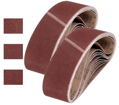 QUARKZMAN 152mm x 1220mm Nastri Abrasivi, 72Pz Grana 100/180/240 Grana Carta Vetrata per Levigatrice Ossido di Allumina Per Lavorazione Legno, Lucidatura Metalli, Affilatura Coltelli | Ossido di Allumina, Grana 100/180/240 Grana, Legno, Lucidatura Metalli, Affilatura Coltelli