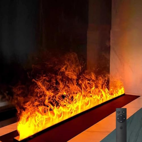 3D Decorativa Chimenea atomizada Chimenea Eléctrica De Vapor De Agua Con Efecto De Llama LED 3D, Pantalla Táctil + Aplicación/control Remoto, Llama Ajustable De 7 Colores(7colorsremotecontrol,800mm)