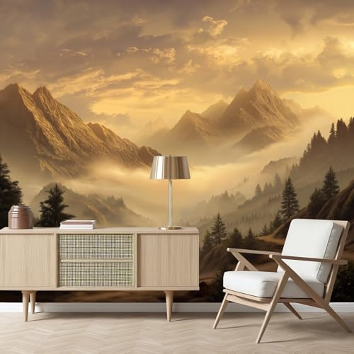 Gaqinhh Paysage Nature Montagne Papier Peint Panoramique, Forêt Gorge Jungle Papier Peint Intissé, Tapisserie Murale Cuisine Salle de Bain, Décoration Murale Chambre, 150 x 105 cm