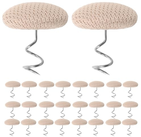 Generic 50pcs Fabric Pins for Bed Skirts: Twist Pins Upholstery Fasteners - Stainless Steel Spiral Tacks for Slipcovers Sofa Cushion Furniture Armrest Covers Dust Ruffle Holding