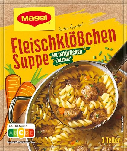 MAGGI Guten Appetit, Fleischklößchen Suppe, ergibt 3 Teller, 5er Pack