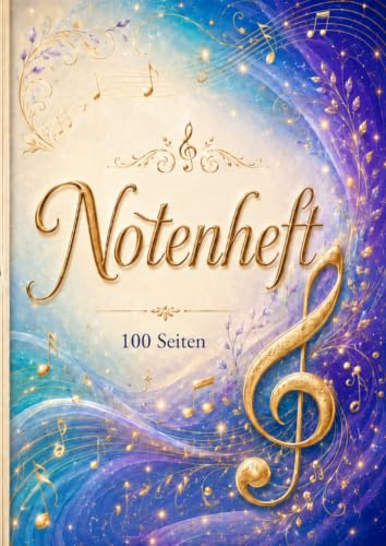 Notenheft für Kinder und Erwachsene: 100 Seiten mit sehr breiten Linien A4| Musikheft für Anfänger, Musikschule, Unterricht und Kompositionen