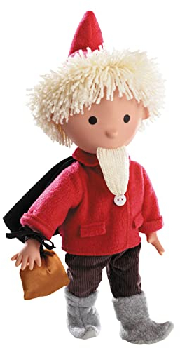 Götz 0070101 Sandmann Puppe in rot mit Schlafsandbeutel - 37 cm große Weichkörperpuppe geeignet für Kinder ab 18 Monaten