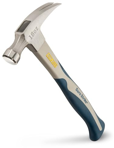 ESTWING Sure Strike Hammer - 16 oz Rip Claw Hammer with Smooth Face & Carbon Fiber Handle - SSCF16S