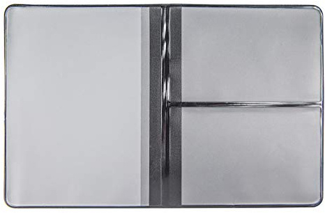 AUSWEISMAPPE AUSWEISHÜLLE AUSWEISETUI (Schwarz - 4 Fächer) Etui Mappe Transparent Hülle Kartenhülle Fahrzeugschein Fahrzeugpapiere Schutzhülle KFZ Fahrzeug Papiere Auto Motorrad - Made in Germany