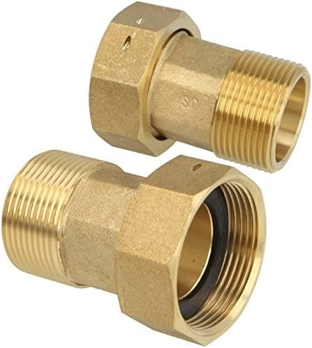 Wasserzähler-Verschraubung, MS-blank 1 1/2 AG x 2 Überwurfmutter