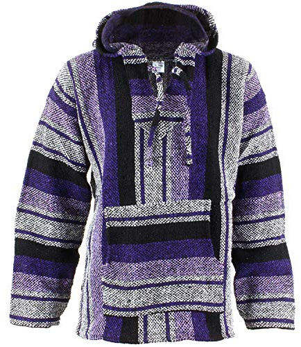 Siesta Mexican Baja Jerga Hoody - Lavender (Large)