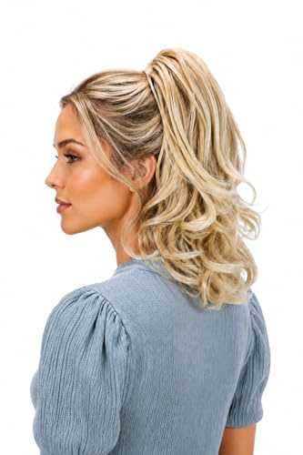 CAISHA 35cm Haarteil Zopf Extension Butterflyclip Blond Mix H136
