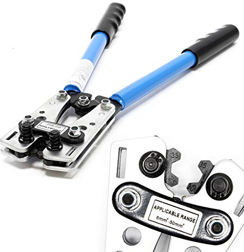 Pince à sertir Outil de sertissage 6-50 mm² Cosse de câble avec Poignées antidérapantes Sertisseuse