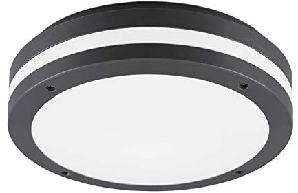 Reality Leuchten LED Außen Deckenleuchte Kendal R62151142, Kunststoff anthrazit/weiß, inkl. 12 Watt LED