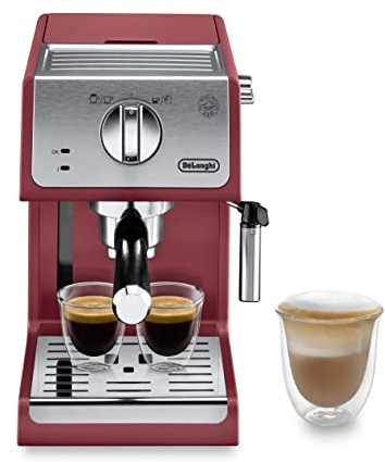 De'Longhi ECP33.21.R Macchina da Caffè Espresso Manuale e Cappuccino, Caffè in Polvere o in Cialde E.S.E., 1100 W, Nero
