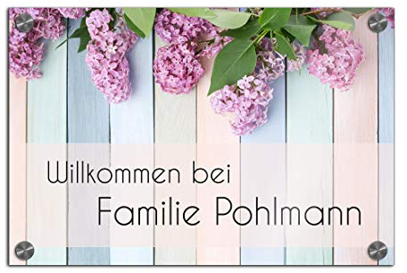 Türschild Namensschild für die Haustür 27x18 cm mit UV Druck und einem einzigartigem Design Eingangsschild Garten Familienschild Klingelschild Klingelplatte Funk-Klingel