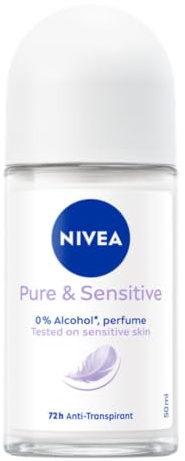 NIVEA Pure & Sensitive Desodorante – Piel sensible – Desodorante Roller – 50 ml