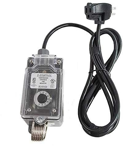 Scott Aerator Thermostat (20042) 115V for Deicers | Temperature Controller | Automatically Turn On/Off | Operates B/W 0-80 °F | 8-Foot Power Cord | Made in USA