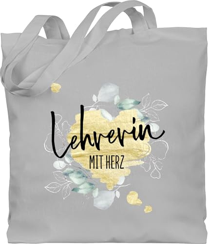 Shirtracer - Baumwolltasche - Taschen - Lehrerin mit Herz - Abschiedsgeschenk Weihnachten