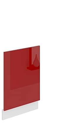 Belini - Pannello frontale per lavastoviglie PO, larghezza 45 cm, pannello frontale per lavastoviglie senza maniglia, colore: rosso lucido