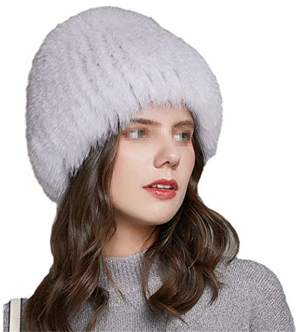keusyoi Damen Winter Pelzmütze Strickfell Hüte Outdoor Warm Fellmützen Frauen Russische Bombermützen