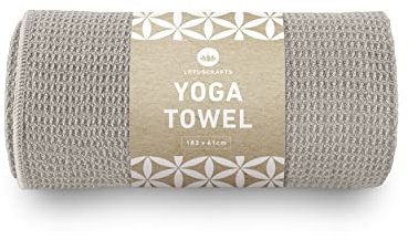 Lotuscrafts Toalla Yoga Antideslizante Grip - Antideslizante y de Secado Rápido - Manta Antideslizante - Microfibra Deporte - Toalla de Yoga para Hot Yoga [183 x 61 cm]