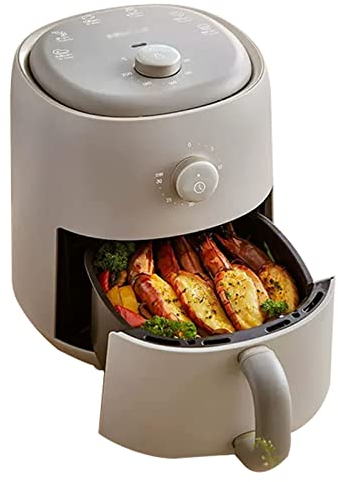 Freidora de aire sin aceite 3L Freidora de microvapor de gran capacidad Freidora de aire baja en grasa Temporizador de control de temperatura de doble perilla [Clase de eficiencia energética A +++]