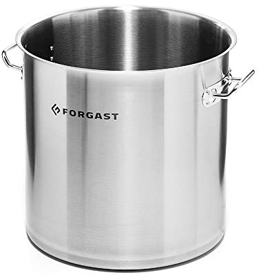 Forgast Marmite basse en inox 50L Haute Adapté à l'induction, gaz, électrique Marmite en inox Lavable au lave-vaisselle 50L40cm
