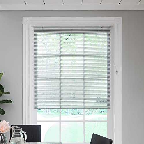 LBB Aluminium Venetian Blinds easy fit blinds window 25mm slats width metal blackout blind for kitchen, office, bedroom, etc. (Sliver, 120x160cm(WxH))