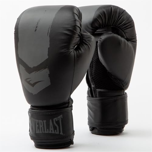 Everlast Prospect 2 Training Gloves Black/Grey 8oz - Enhanced Wrist Wrap for Support - Hook and Loop Closure for Wrist Stability and Secure Fit - Ideal for Training and Sparring