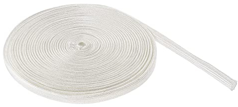 Rebower Fibra Vetro Manicotto Isolato Cavo Protezione 16.4Ft-5mm Bianco | per Alte temperature Applicazioni, Tubo
