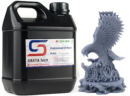 Siraya Tech Build Schrumpfarmes 3D Drucker Resin (Sonic Grau, 2kg) | Bruchfestes, gewindeschneidbares Präzisionsharz, geringer Verzug und Schrumpf, detailreiche Modelle für LCD/DLP
